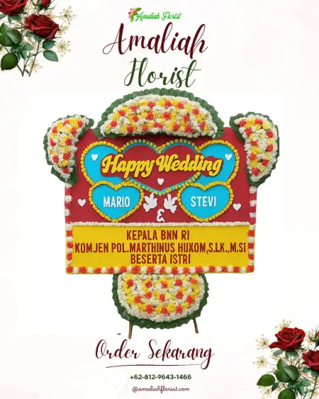 Papan Bunga Pernikahan Senayang